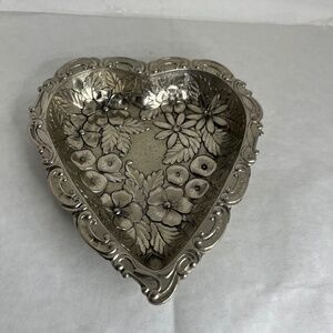 Vintage F.B. Rogers Silverplate Bon Bon Dish In Forget Me Not Pattern Japan